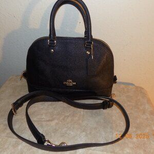 Coach Black Pebbled Leather Mini Sierra Satchel w Extra Long Strap